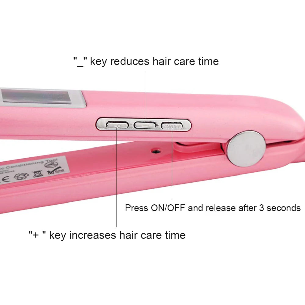 RUCHA Ultrasonic Infrared Hair Straightener Cold Hair Care Flat Iron for Professional Hair Treament Recovers Damaged Styler