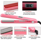 RUCHA Ultrasonic Infrared Hair Straightener Cold Hair Care Flat Iron for Professional Hair Treament Recovers Damaged Styler