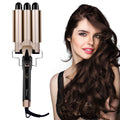 Hatteker Electric Curling Iron 25MM Three-Tube Wavy Hair Roller Egg-Shaped Curler for Styling Small to Large Curls Hair Wand