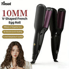 TINSOL 10mm Wave Curling Iron V-Shaped Wool Curling Iron Rapid Heating Five-Level Temperature Control Egg Roll Curling Iron