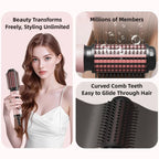 TINSOL Negative Ion Hot Air Brush Professional Styling Tool Multi-Functional Heated Curling and Straightening Brush