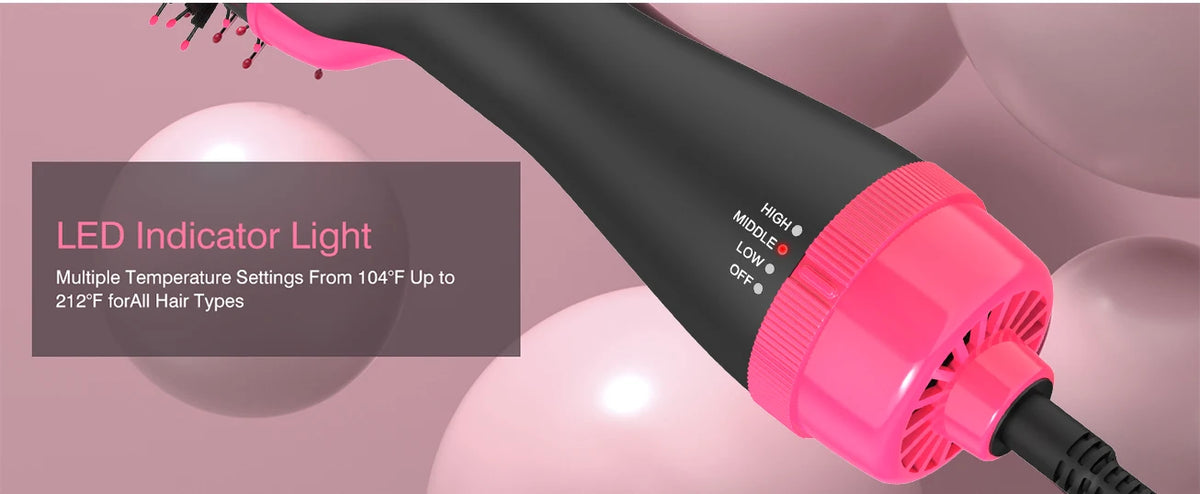 LISAPRO 2 IN 1 One Step Hair Dryer and Volumizer Hair Straightener Hot Air Brush Hair Curler Hair Beauty and Health Styling