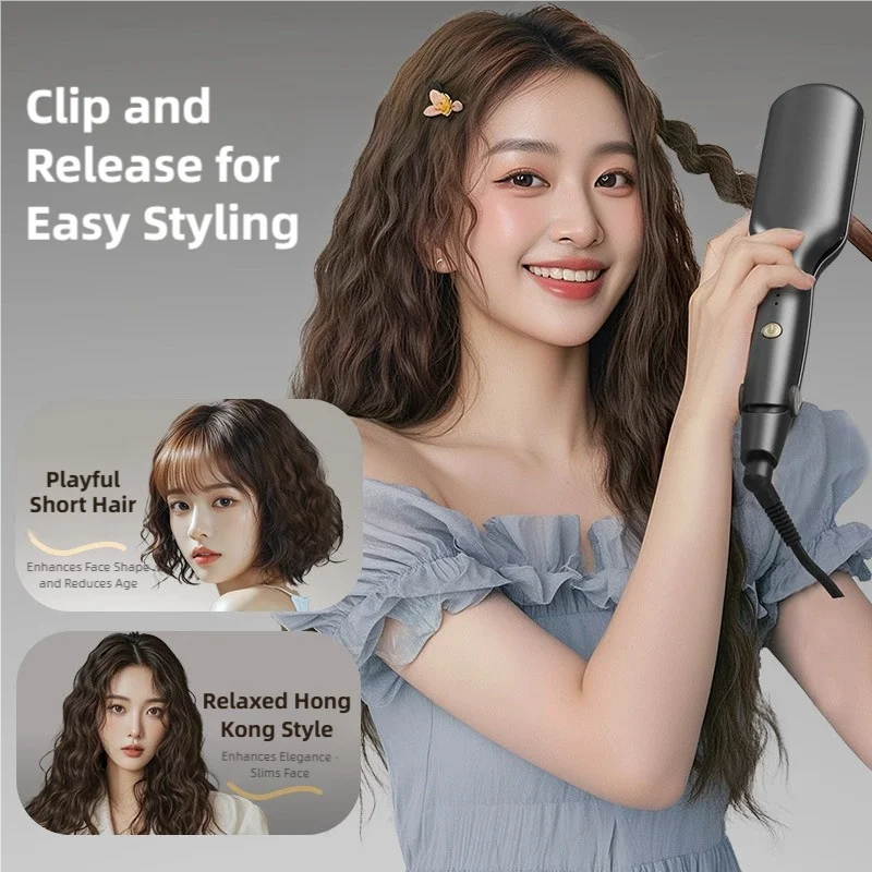 TINSOL 10mm Wave Curling Iron V-Shaped Wool Curling Iron Rapid Heating Five-Level Temperature Control Egg Roll Curling Iron
