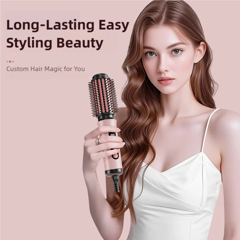 TINSOL Negative Ion Hot Air Brush Professional Styling Tool Multi-Functional Heated Curling and Straightening Brush