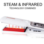 Infrared Steam Hair Straightener Curler Ceramic Glaze Plate 450°F Fast Heating Vapor Flat Iron Straightening Irons Dual Voltage